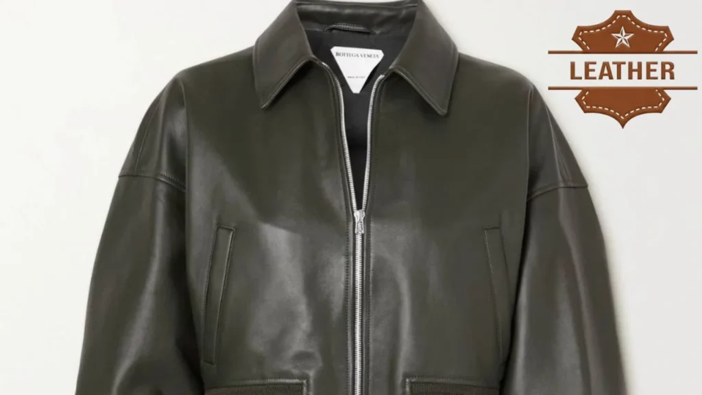 Leather bomber jacket women