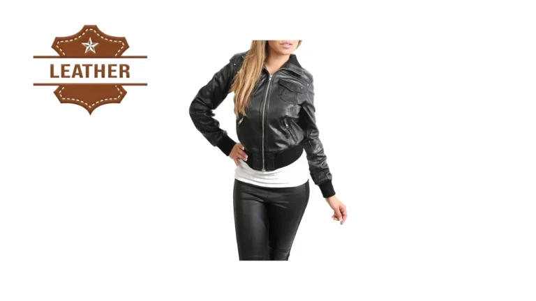Leather bomber jacket women