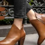 Leather booties for women