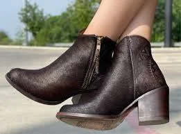 Leather booties for women