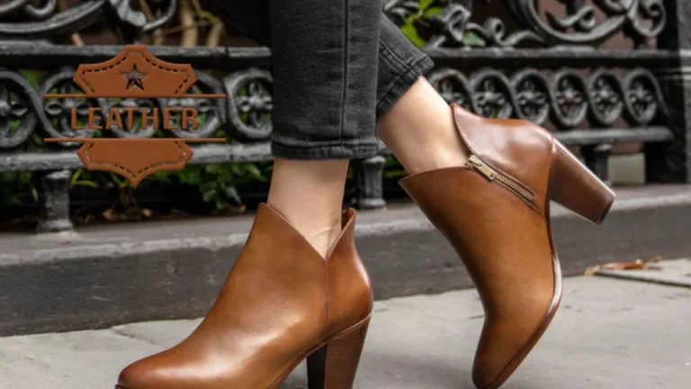 Leather booties for women