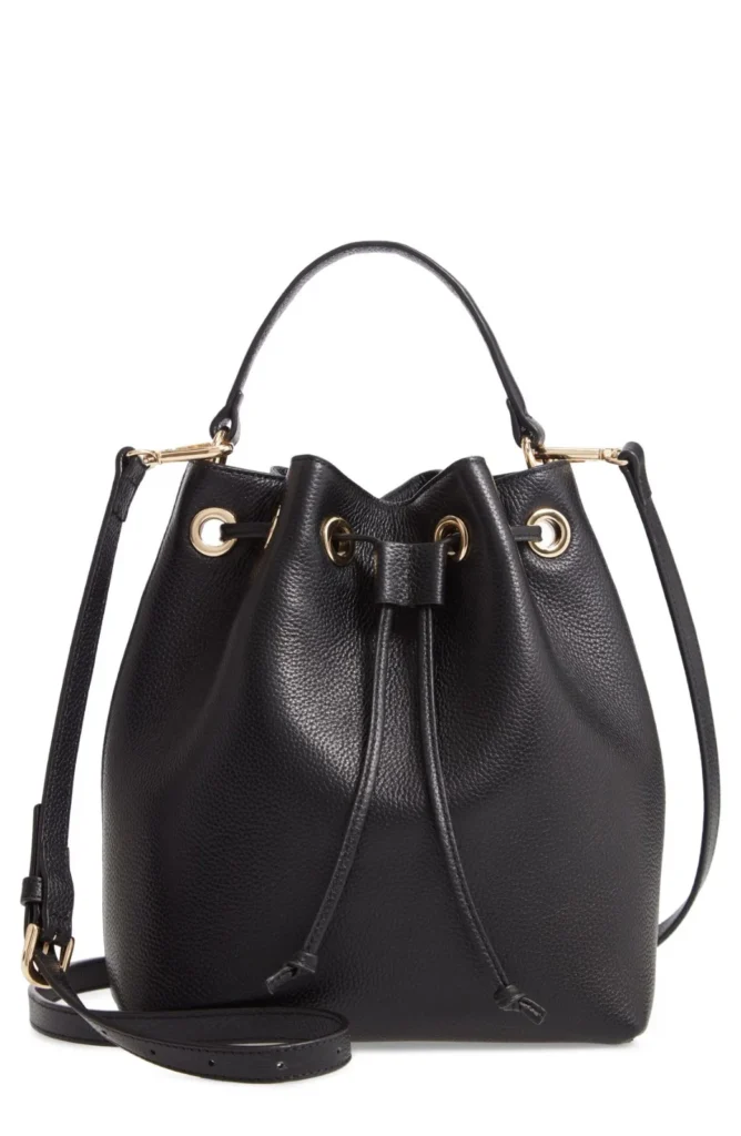 Leather bucket bags
