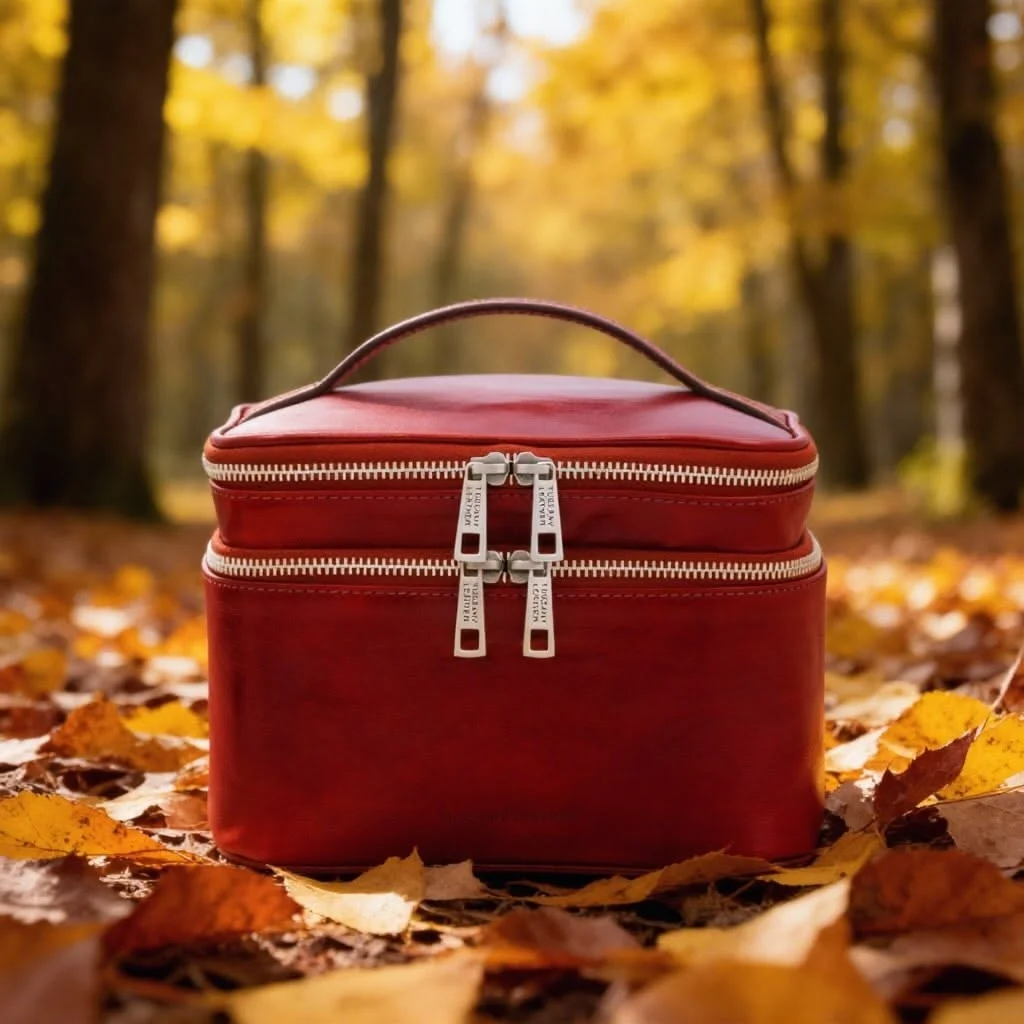 Leather cosmetic bags