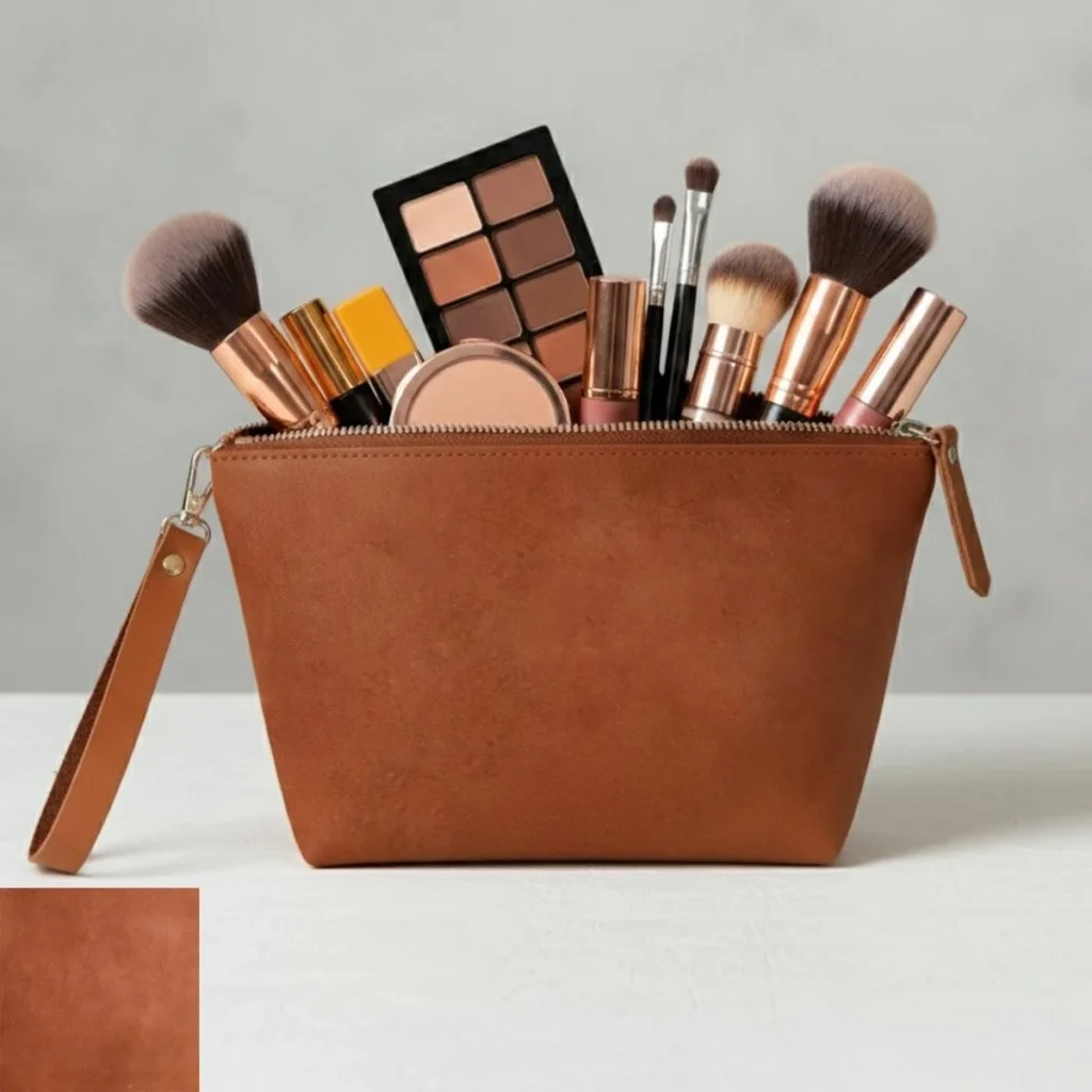 Leather cosmetic bags