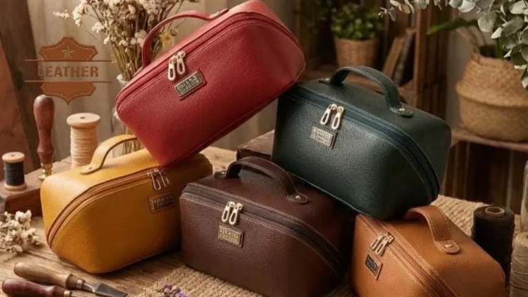 Leather cosmetic bags