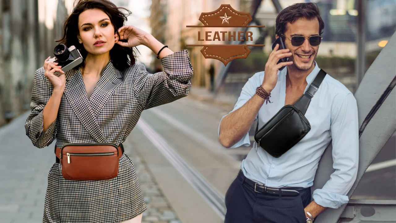 Leather fanny pack women