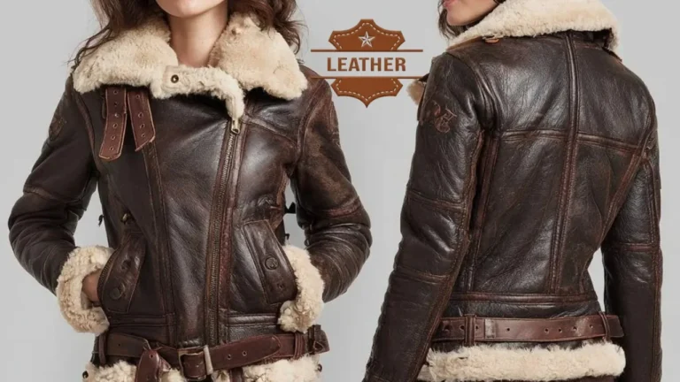 Leather flight jacket women's