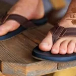 Leather flip flops men