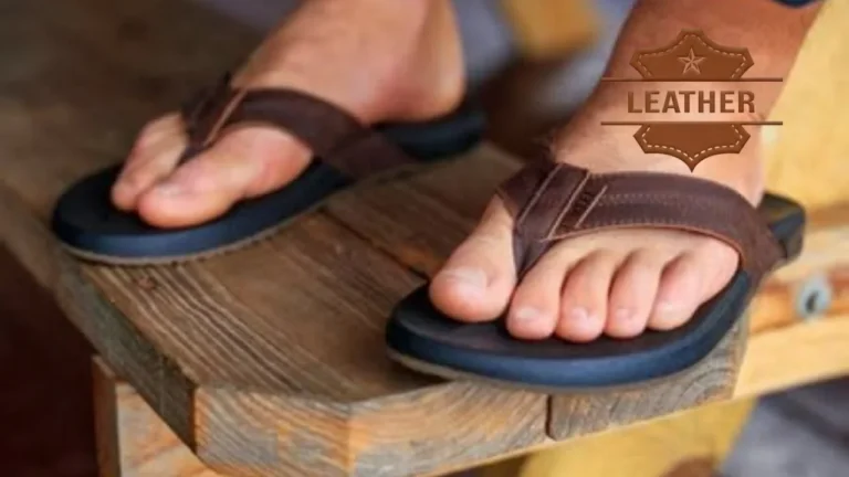 Leather flip flops men
