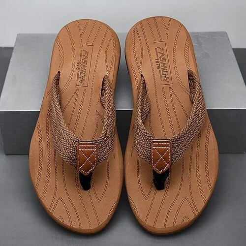 Leather flip flops men