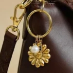 Leather forget me not bag charm