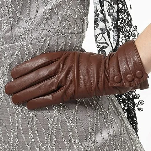 Leather gloves women