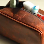 Leather men's cosmetic bag