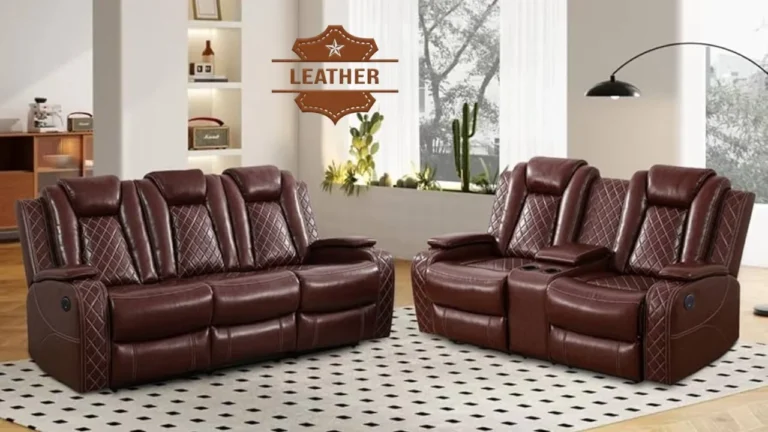 Leather reclining sofa