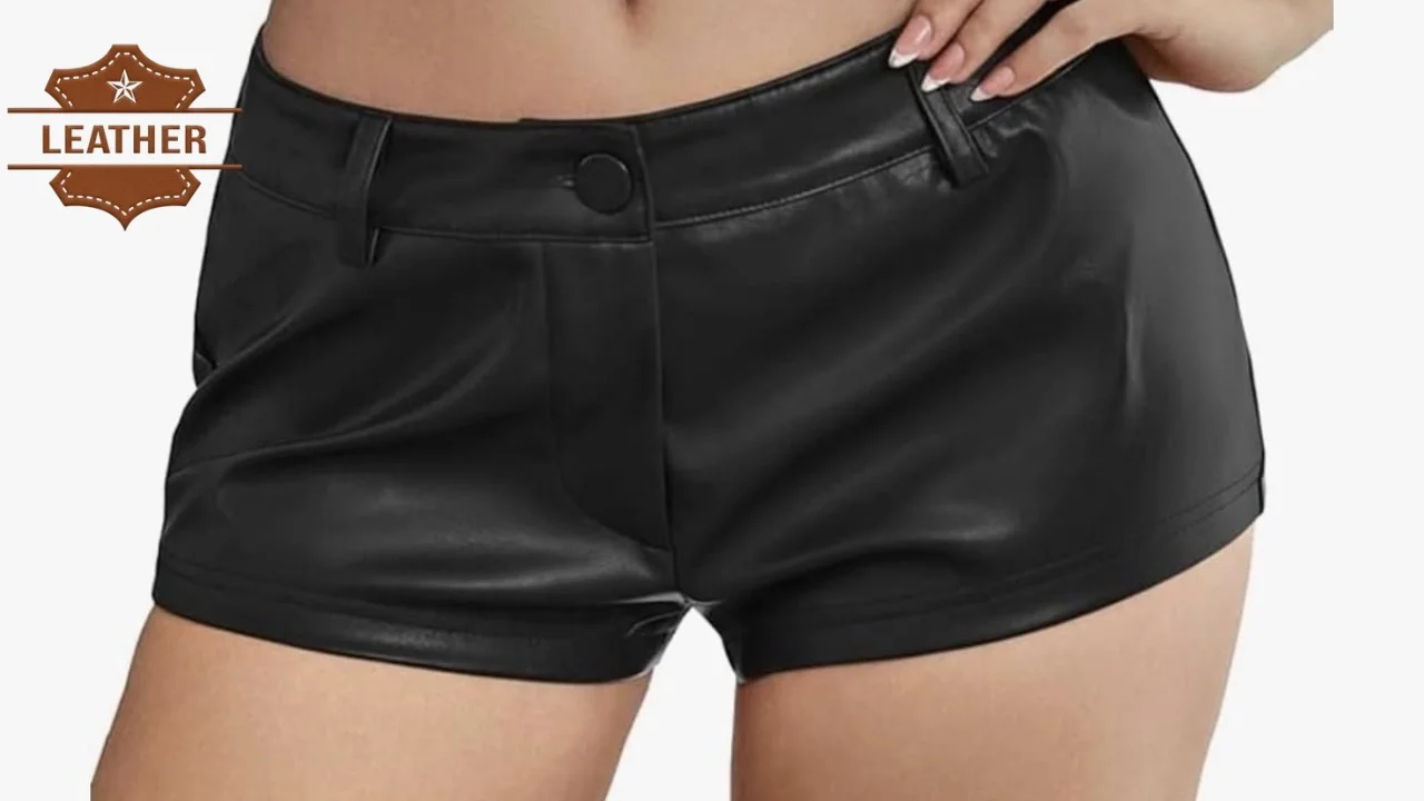 Leather shorts women