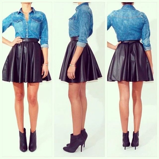 Leather skirt women