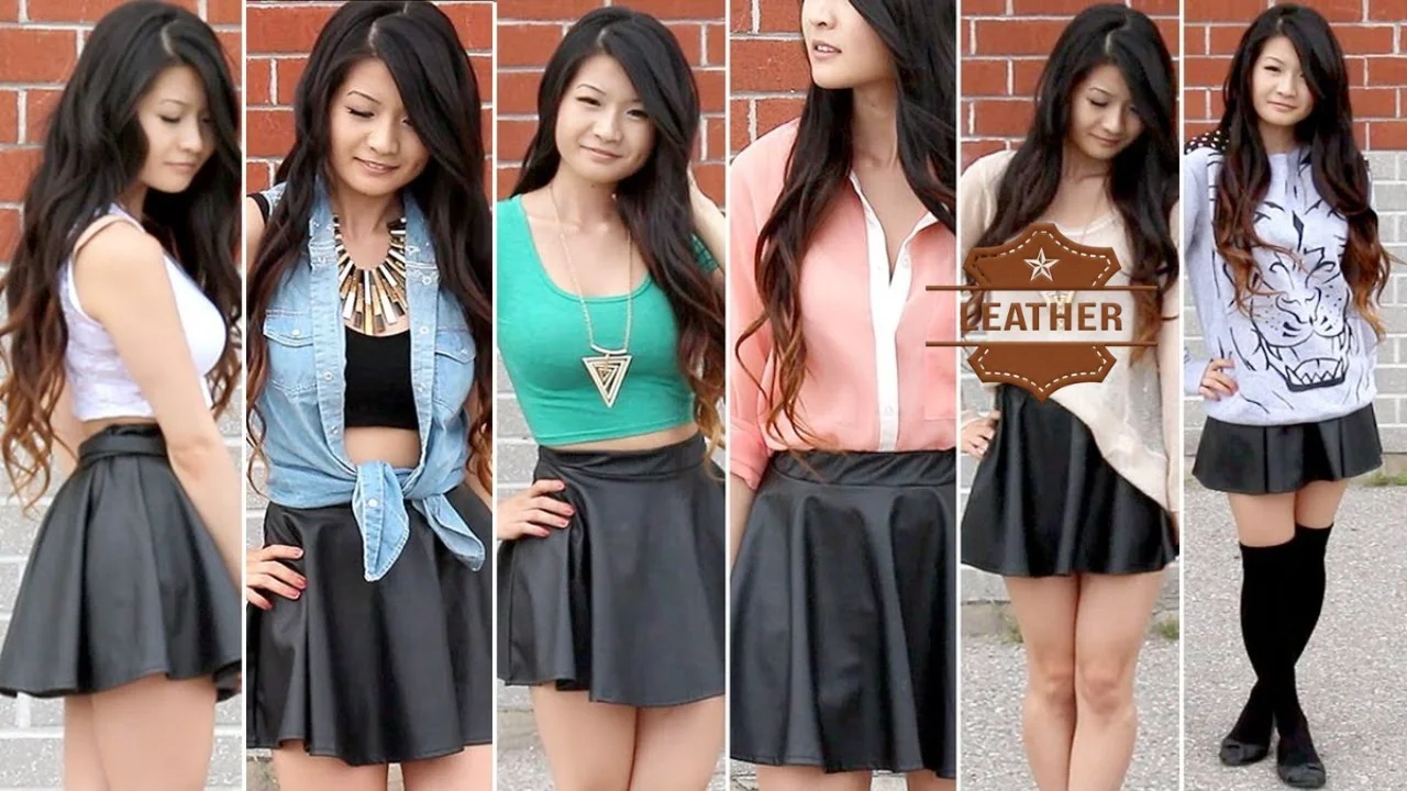 Leather skirt women