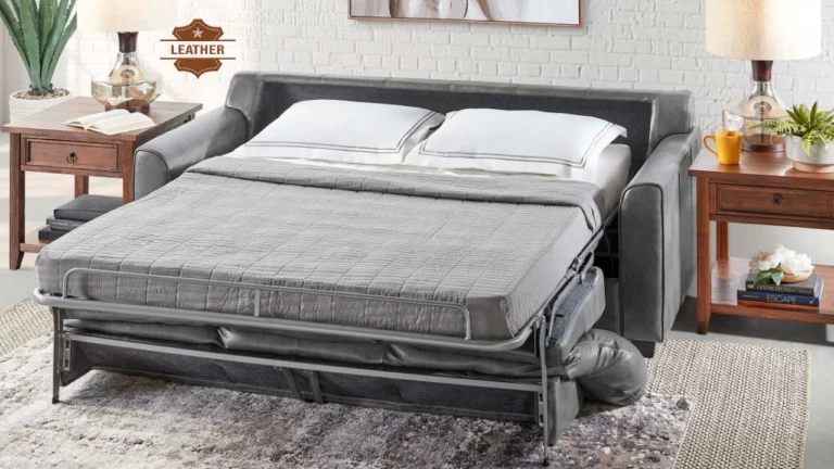Leather sleeper sofa