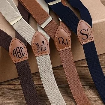 Leather suspenders for men