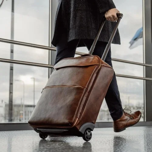 Leather travel bags
