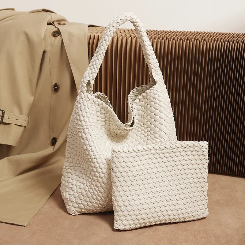 Leather woven bag