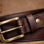 Mens brown leather belt