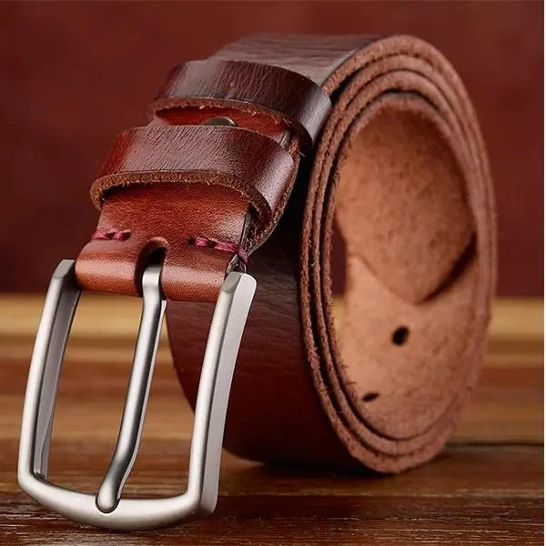 Mens brown leather belt