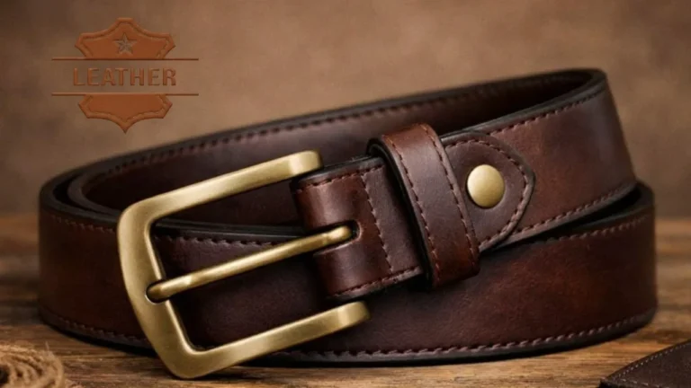 Mens brown leather belt