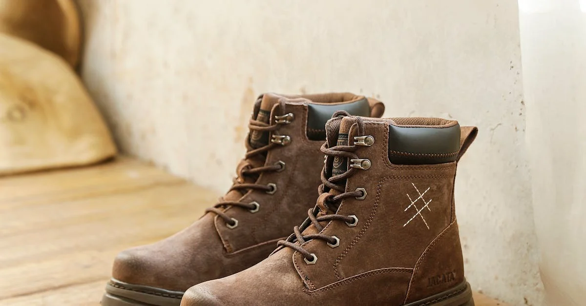 Mens brown leather boots