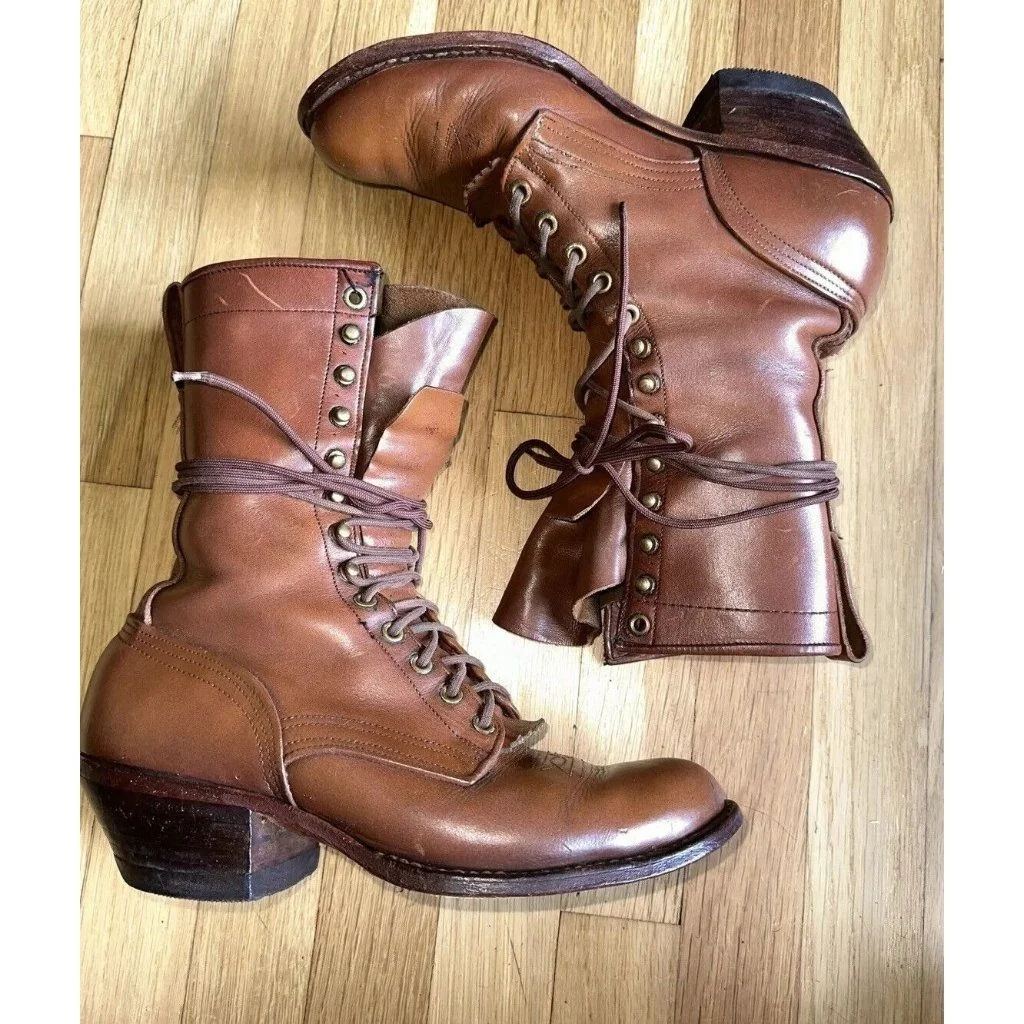 Mens brown leather boots