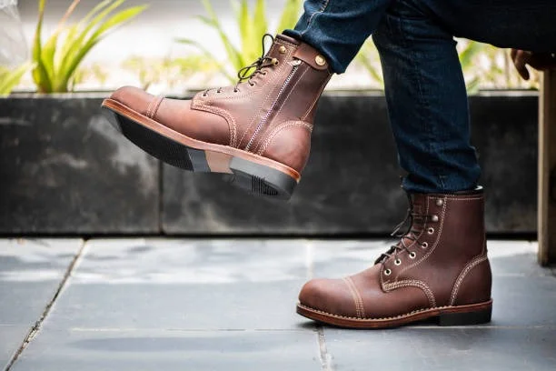 Mens brown leather boots