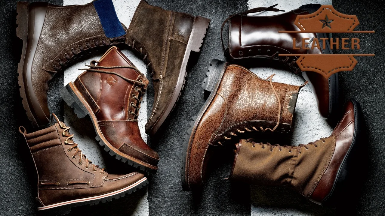 Mens brown leather boots