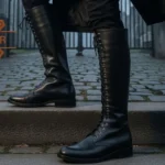Mens knee high leather boots