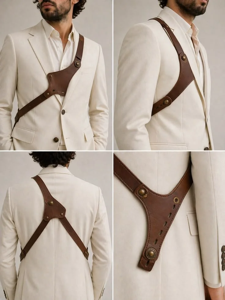Mens leather harness