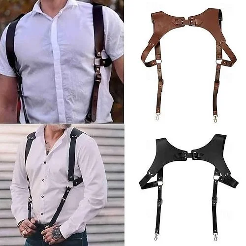 Mens leather harness