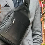 Mens leather sling bag