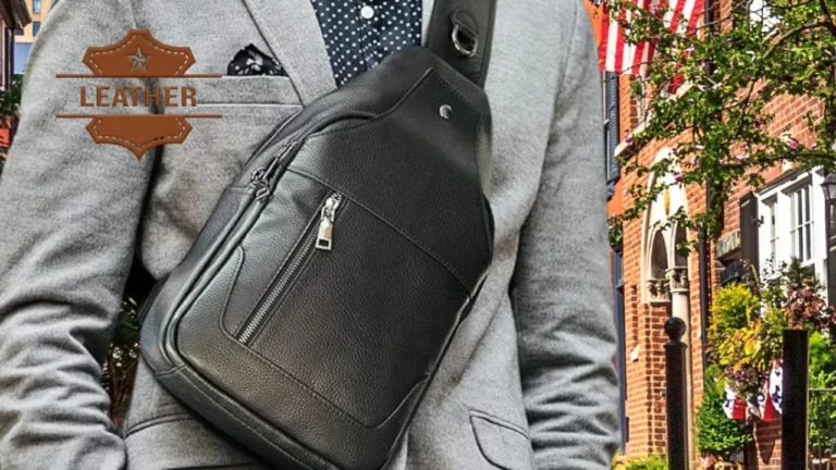 Mens leather sling bag