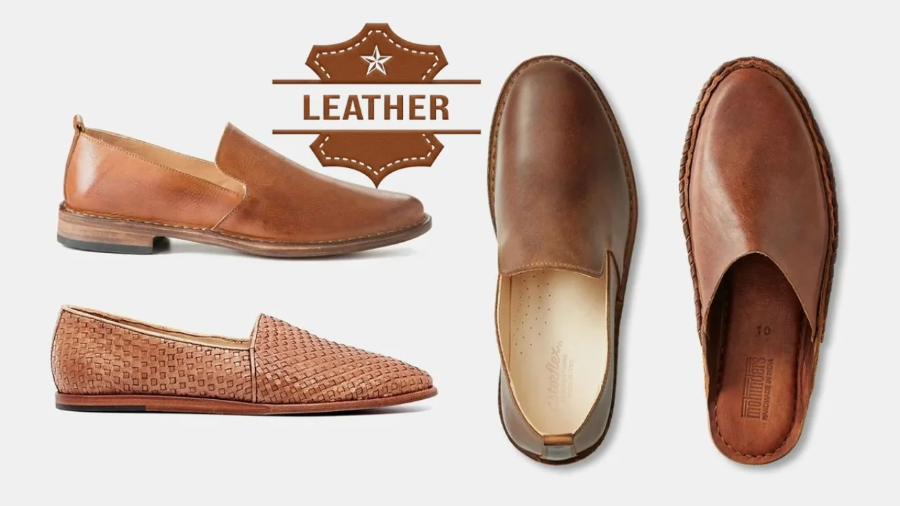 Mens leather slip on shoes