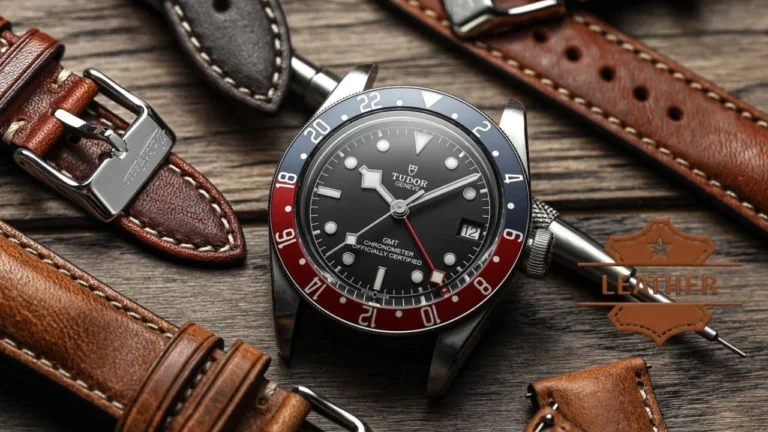 Mens wrist watch leather straps