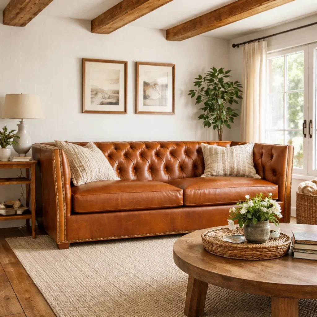 Tufted Leather Sofa