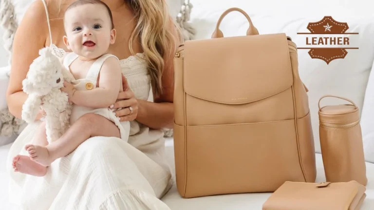 Vegan leather diaper bag