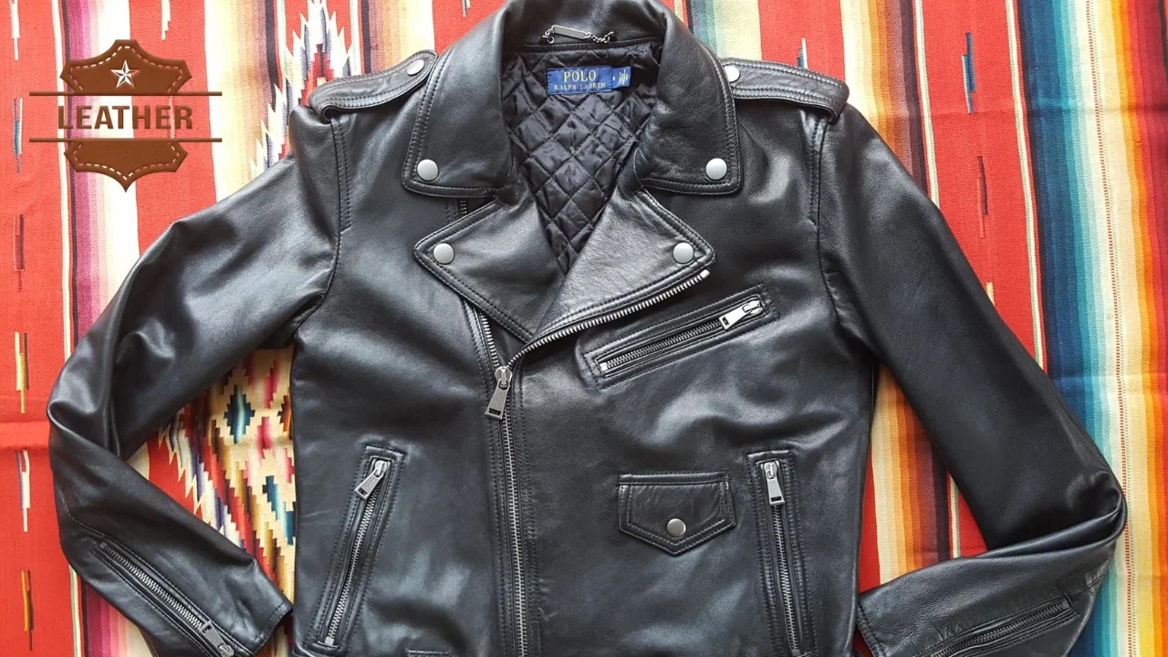 Vintage Ralph Lauren Men's Black Lamb Skin Leather Jacket Xl