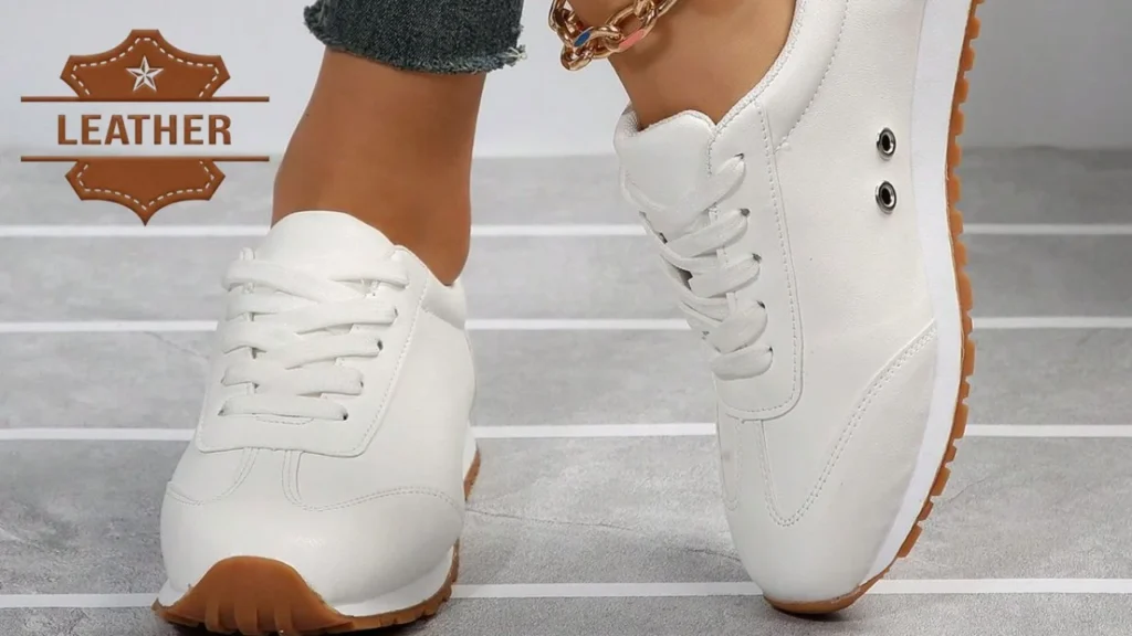 White leather sneakers women