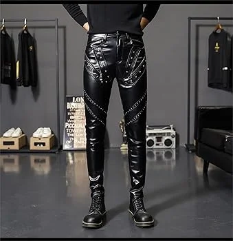 Black leather trousers for mens
