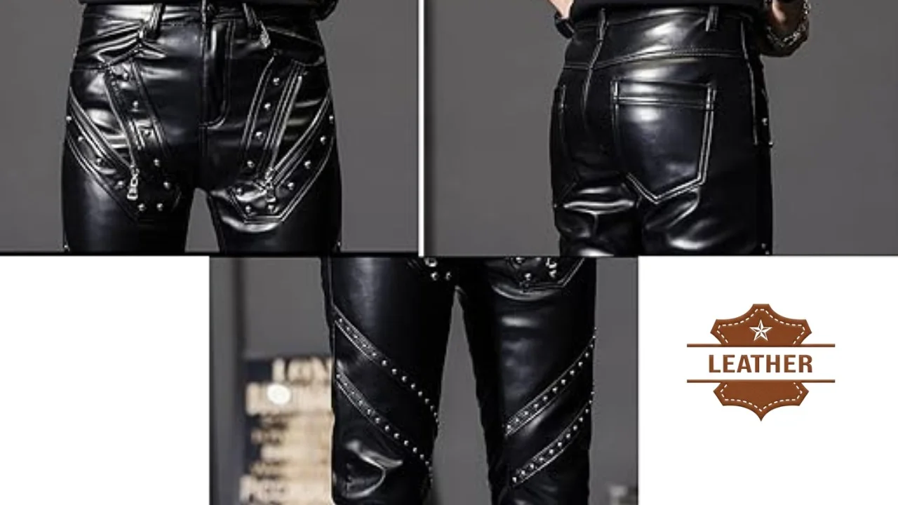 Black leather trousers for mens