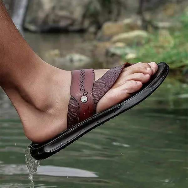 leather sliders mens