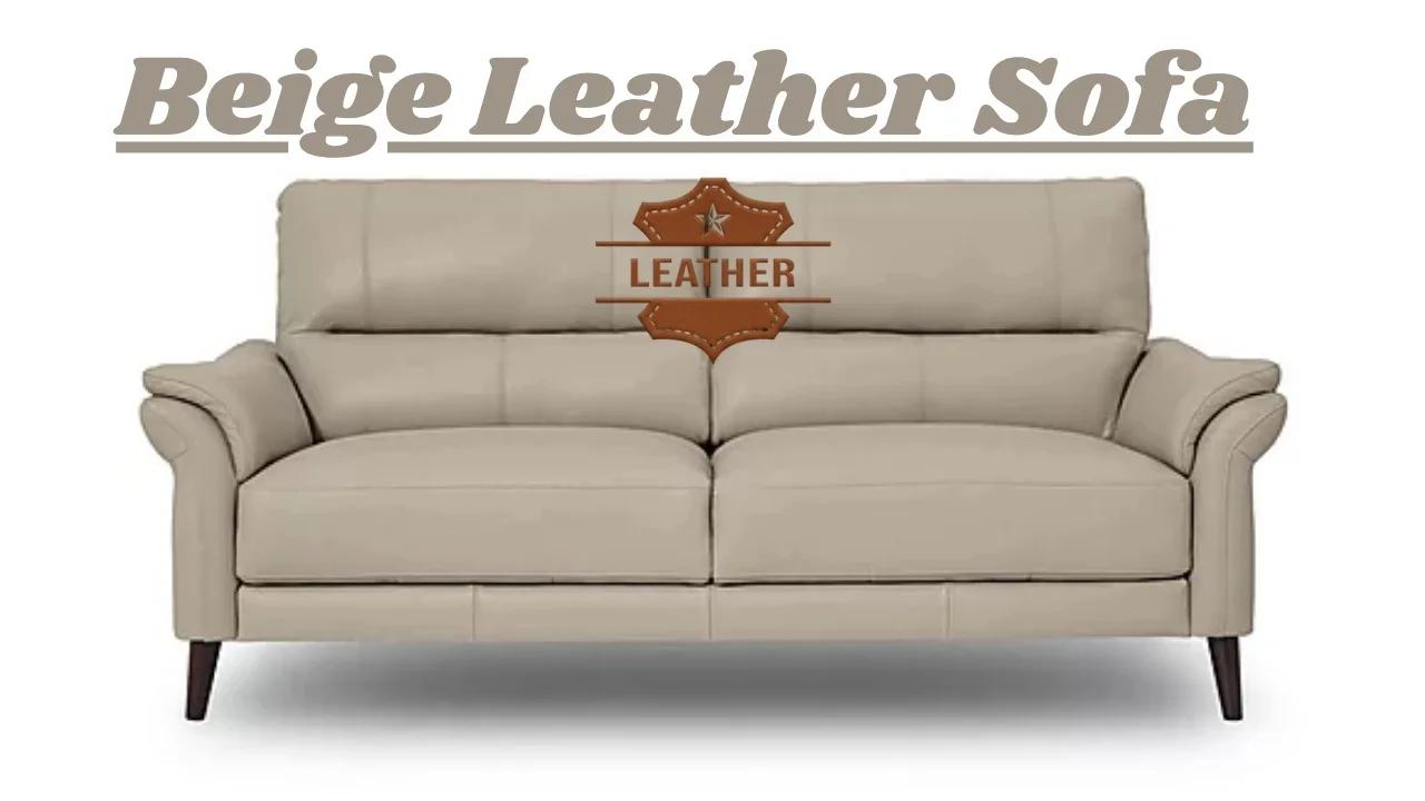 Beige Leather Sofa