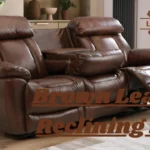 Brown Leather Reclining Sofa