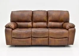 Brown Leather Reclining Sofa
