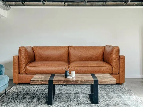 Cognac Leather Sofa